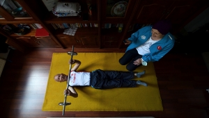 "Rekortmen dede" gücünü antrenörlüğünü de yapan eşinden alıyor