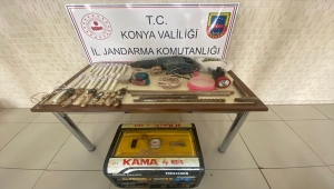 Konya'da 5 kişi kaçak kazıda kullanılan malzemelerle yakalandı