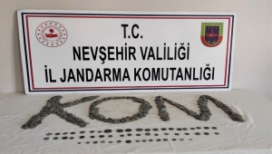 Nevşehir'de bir araçta 1741 sikke ele geçirildi