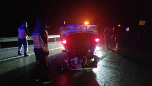 Çaldığı otomobille kaçarken kaza yaptı