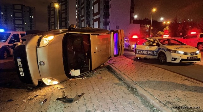 Kayseri Hacılar'da polisin dur ihtarına uymayan şüpheliler Yeniköy'de kaza yapınca yakalandı