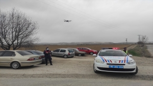 Kahramankazan'da jandarmadan drone destekli trafik uygulaması