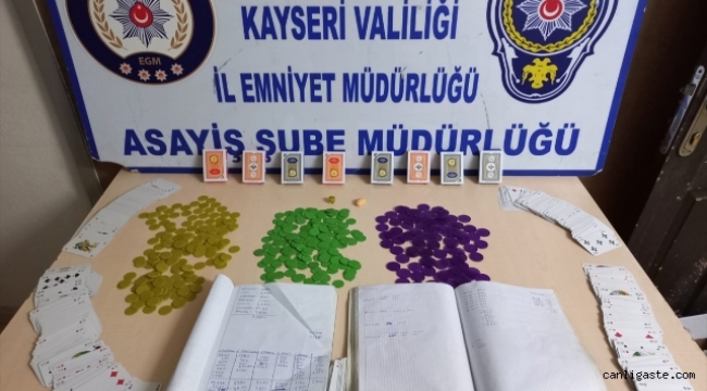 Kayseri'de kumar oynayan 16 kişiye 29 bin 104 lira ceza uygulandı