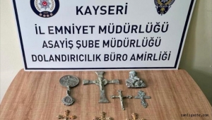 Kayseri'de tarihi olduğu değerlendirilen 8 eser ele geçirildi