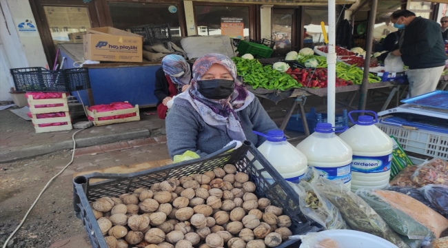 Nallıhanlı kadın çiftçi, yetiştirdiği ürünlerle aile bütçesine katkı sağlıyor 