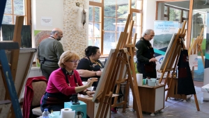 Çankırı ve Ilgaz'ın güzelliklerini tuvale yansıtıyorlar