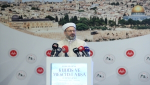 Diyanet İşleri Başkanı Erbaş, Uluslararası Kudüs ve Mescid-i Aksa Sempozyumu'nda konuştu: