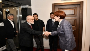İYİ Parti Genel Başkanı Akşener ile Saadet Partisi Genel Başkanı Karamollaoğlu görüştü