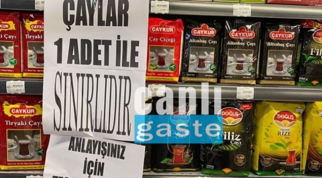 Kayseri'de market raflarında çay kalmadı, bazı marketler çayları sakladı (Videolu Özel Haber)