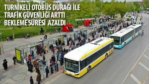 Konya'da turnikeli otobüs durağı bekleme süresini azalttı