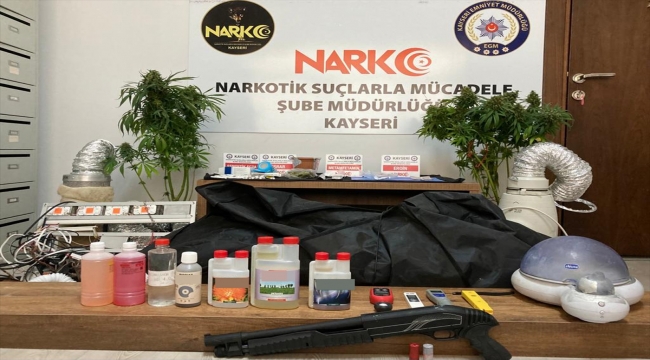 Kayseri'de uyuşturucu imalatı ve ticareti yaptığı iddia edilen zanlı yakalandı