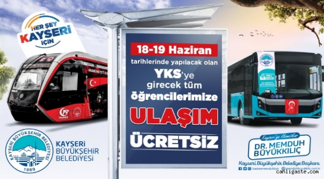 Kayseri'de YKS'ye girecek öğrencilere ücretsiz ulaşım