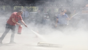 KMÜ'de yangın tatbikatı
