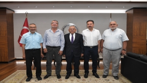 Başkan Büyükkılıç'a Hacılar Belediye Başkanı Özdoğan ve STK'lerden ziyaret