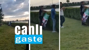 Kayseri Anadolu Harikalar Diyarında Suriye bayraklı yabancı gerginliği