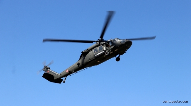 Kayseri'de jandarma helikopter destekli trafik denetimi