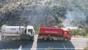 Konya'da besi damında çıkan yangını söndürmek isteyen kişi ağır yaralandı