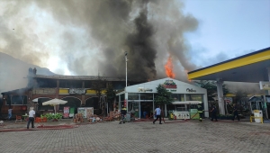 Konya'da dinlenme tesisinde yangın çıktı