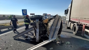 Konya'da otomobilin devrildiği kazada 4 kişi yaralandı