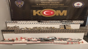 Kayseri'de kaçakçılık operasyonunda kaçak tütün ve sigara ele geçirildi