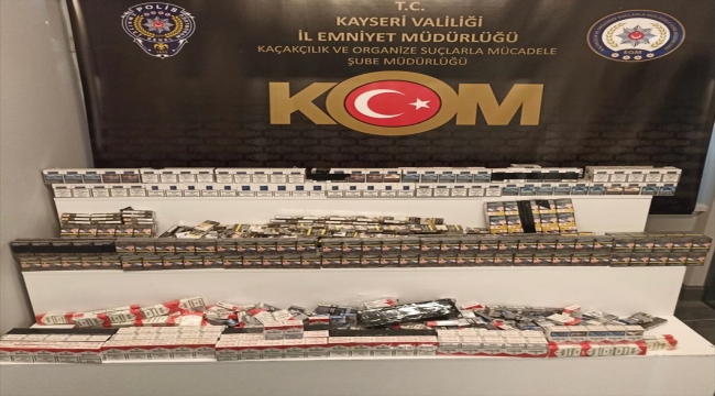 Kayseri'de kaçakçılık operasyonunda kaçak tütün ve sigara ele geçirildi