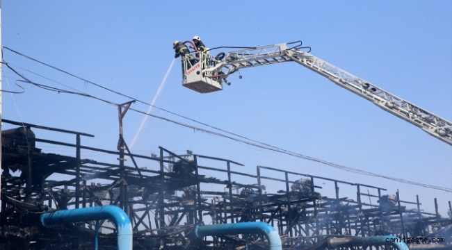 Kayseri Şeker Fabrikasının su soğutma kulesinde çıkan yangın söndürüldü