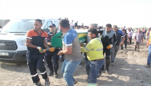 Konya'da gölete düşen iş makinesinin operatörü öldü 