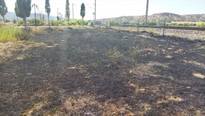 Mihalıççık ilçesinde otluk alanda çıkan yangın söndürüldü