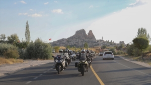 11. Balkan Rallisi'ne katılan motorcular Kapadokya'ya geldi