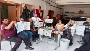 Sorgun'da engellilere yönelik ebru kursu açıldı