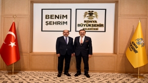 TOBB Başkanı Hisarcıklıoğlu Konya Büyükşehir Belediye Başkanı Uğur İbrahim Altay'ı ziyaret etti