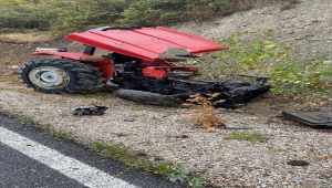 Çubuk'ta devrilen traktörün sürücüsü yaralandı