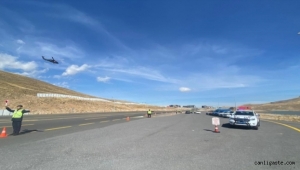 Kayseri'de jandarmadan helikopter destekli trafik denetimi
