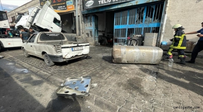 Kayseri'de kamyonun yakıt deposu patladı: 4 yaralı