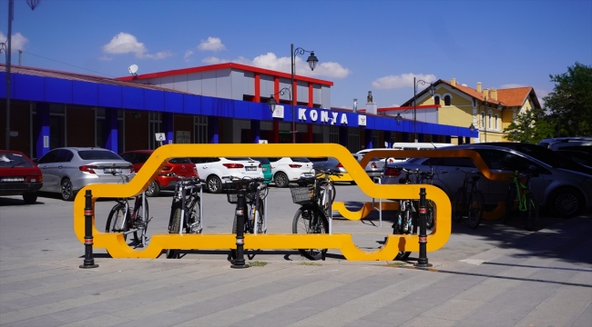 Konya'da bisiklet parkları da dikkat çekiyor