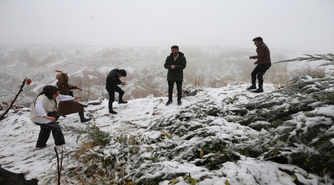 Kapadokya'da kar etkili oldu