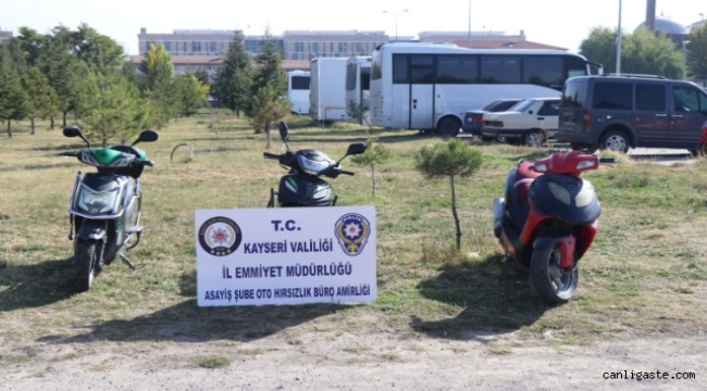 Kayseri'de 2 motosiklet ile bir elektrikli bisiklet çalan 4 zanlı 72 saatte yakalandı