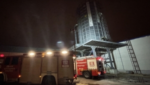 Kayseri'de talaş silosunda yangın 